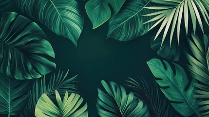 Minimalist tropical leaves pattern