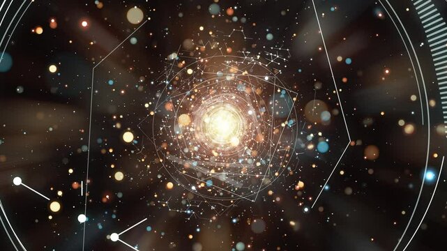 テクノロジーでグラフィカルなCG　ループ　回転