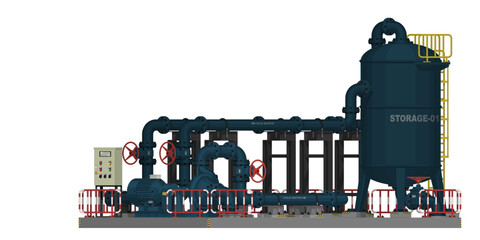 Isolated pump system on white background