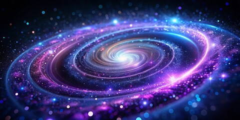 Cosmic Dance of Light and Stardust, a Symphony of Color and Motion in a Celestial Spiral