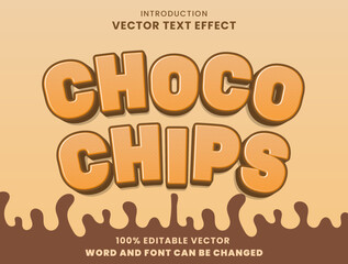 Editable text effect Choco Chips 3d Cartoon Cute template