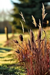 the AI Image Generator, Blooming pampa grass with dramatic