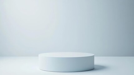 White podium on white background Elegant podium for product, cosmetic presentation Simple mock up Pedestal or platform for beauty products  3D rendering