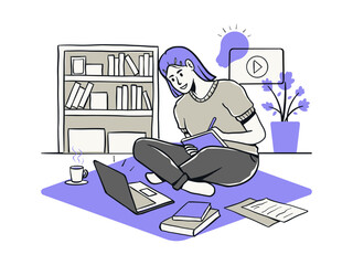 Illustration of Online Learning and Studying