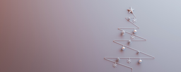 christmas ornaments decoration background. 3d rendering