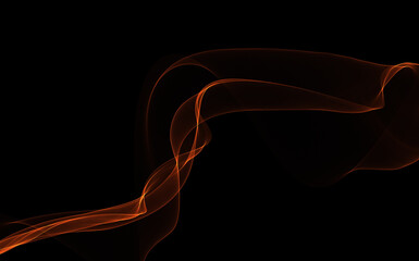 Dark abstract background with a glowing abstract waves