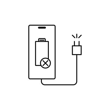 Lowbat warning icon template on mobile phone