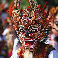 Fototapeta premium World festivals with traditional mask dances --v 6.1 Job ID: 39aca00a-1781-4244-bccf-367a4e764224