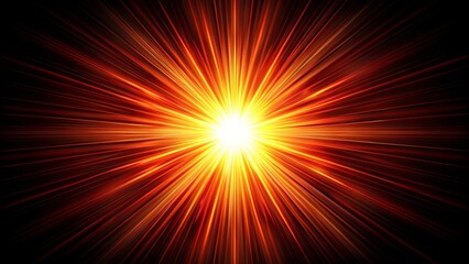 Fototapeta premium Radiant Burst of Light, Emanating Energy from a Central Point with Converging Lines of Warm Color