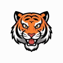 tiger head vector, mascot isolated white background