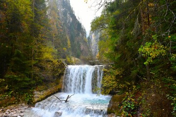 Waterfall in front of Martulje gorge in Gorenjska, Slovenia © kato08