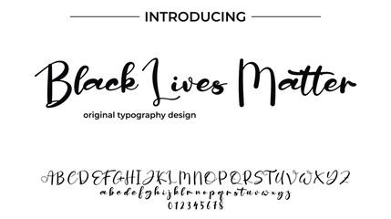 Black Lives Matter Font Stylish brush painted an uppercase vector letters, alphabet, typeface