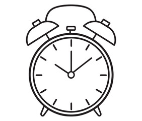 Alarm clock isolated on white. Alarm clock icon