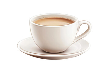 A Close-Up of a White Coffee Cup and Saucer
