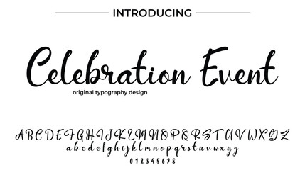 Celebration Event Font Stylish brush painted an uppercase vector letters, alphabet, typeface