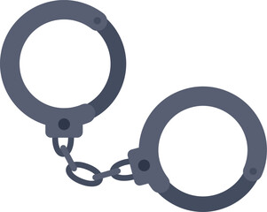 Illustration of a pair of steel handcuffs, symbolizing law enforcement and the capture of perpetrators