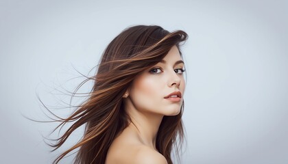Fototapeta premium A Woman's Profile with a Thoughtful Head Tilt
