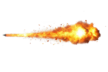 Fiery Explosion with Smoke and Debris