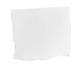 White ripped piece of paper isolated on transparent background PNG file