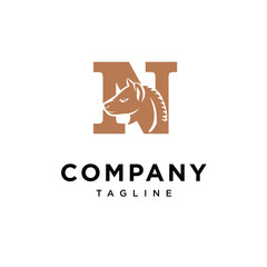 Letter N Hyena Logo Icon Vector