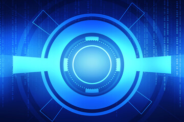 2d illustration Abstract futuristic electronic circuit technology background