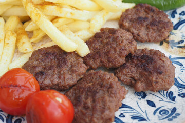Traditional Turkish Kofte on plate 