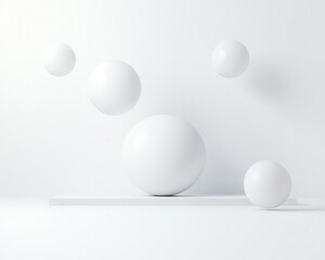 Spheres and cubes floating in an infinite reflective environment, basic shapes, infinite space