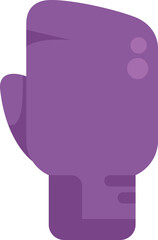 This minimalist graphic depicts a purple boxing glove, capturing the intensity and power of a punch during a boxing match