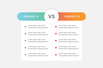 Product comparison infographic template design