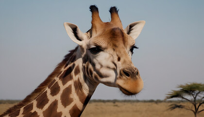 Fototapeta premium closeup of a giraffe in the wild