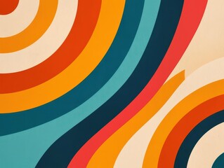 Obraz premium Multiple concentric circles in alternating colors, creating a hypnotic effect, basic shapes, psychedelic design