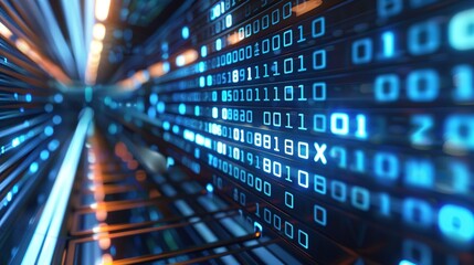Fototapeta premium Illustration of Data Download - a vivid and representative visual. The illustration depicting the process of data download presents a clear and engaging technological scenario.