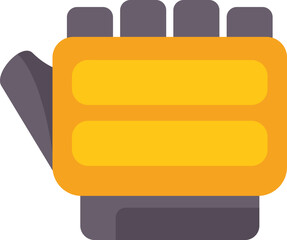 This vector illustration features a yellow working glove, providing protection and grip for tasks involving tools and manual labor
