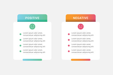 Positive and Negative comparison infographic template design