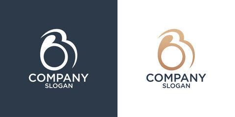 letter b abstract monogram logo design vector © anello