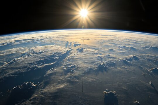 Earth's equator seen from space, with the dividing line clearly visible, representing the balance between hemispheres