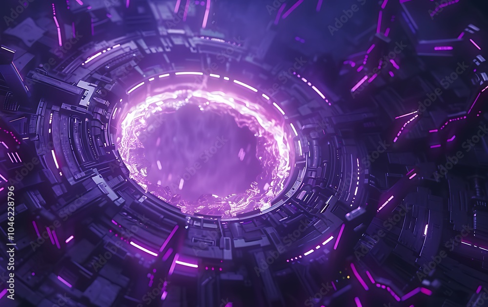 Poster Futuristic Fusion Reactor Converting Raw Energy into Electricity in Desert Setting
