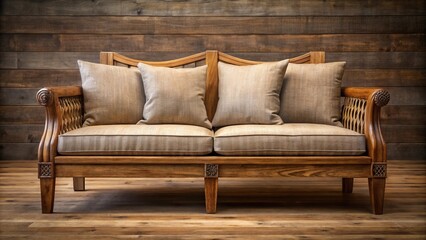Classic wooden sofa with plush cushion for ultimate comfort