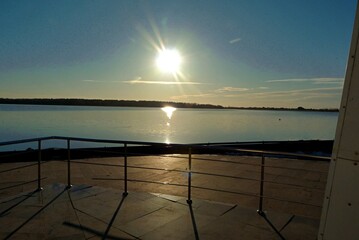 sunset over the lake