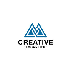 mountain letter M logo design...
