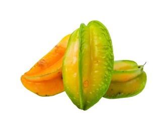 Isolated photo of starfruits. 