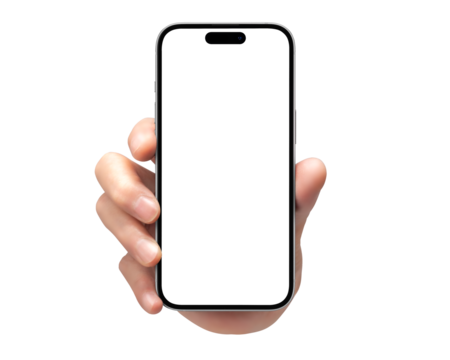 スマートフォンを持つている手の画像合成用素材
