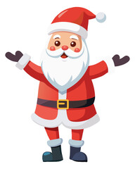 Santa Claus cheerful character illustration, christmas greetings mockup	