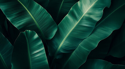 Obraz premium Lush tropical leaves in silhouette create striking minimalist botanical design, evoking sense of tranquility and natures beauty
