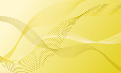 yellow gold light with lines wave curves on smooth gradient abstract background