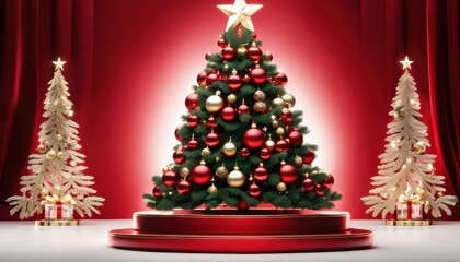 Christmas tree fir with baubles