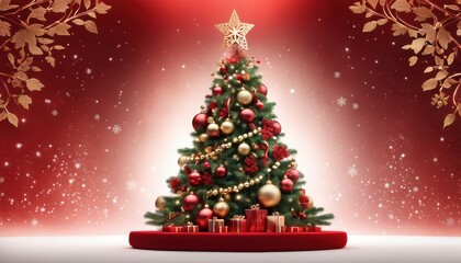 Christmas tree fir with baubles