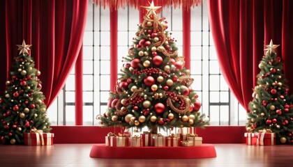 Christmas tree fir with baubles