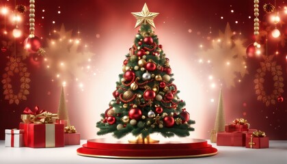 Christmas tree fir with baubles