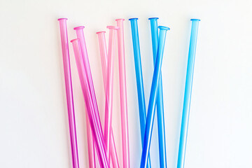 Colorful Drinking Straws on White Background